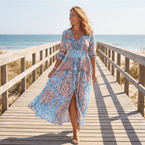 Floressa Flowy Floral V-Neck Women's Midi-to-Maxi Dress