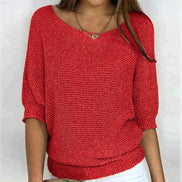 Jade Women's Batwing Sleeve Knitted Jumper with Crew Neck
