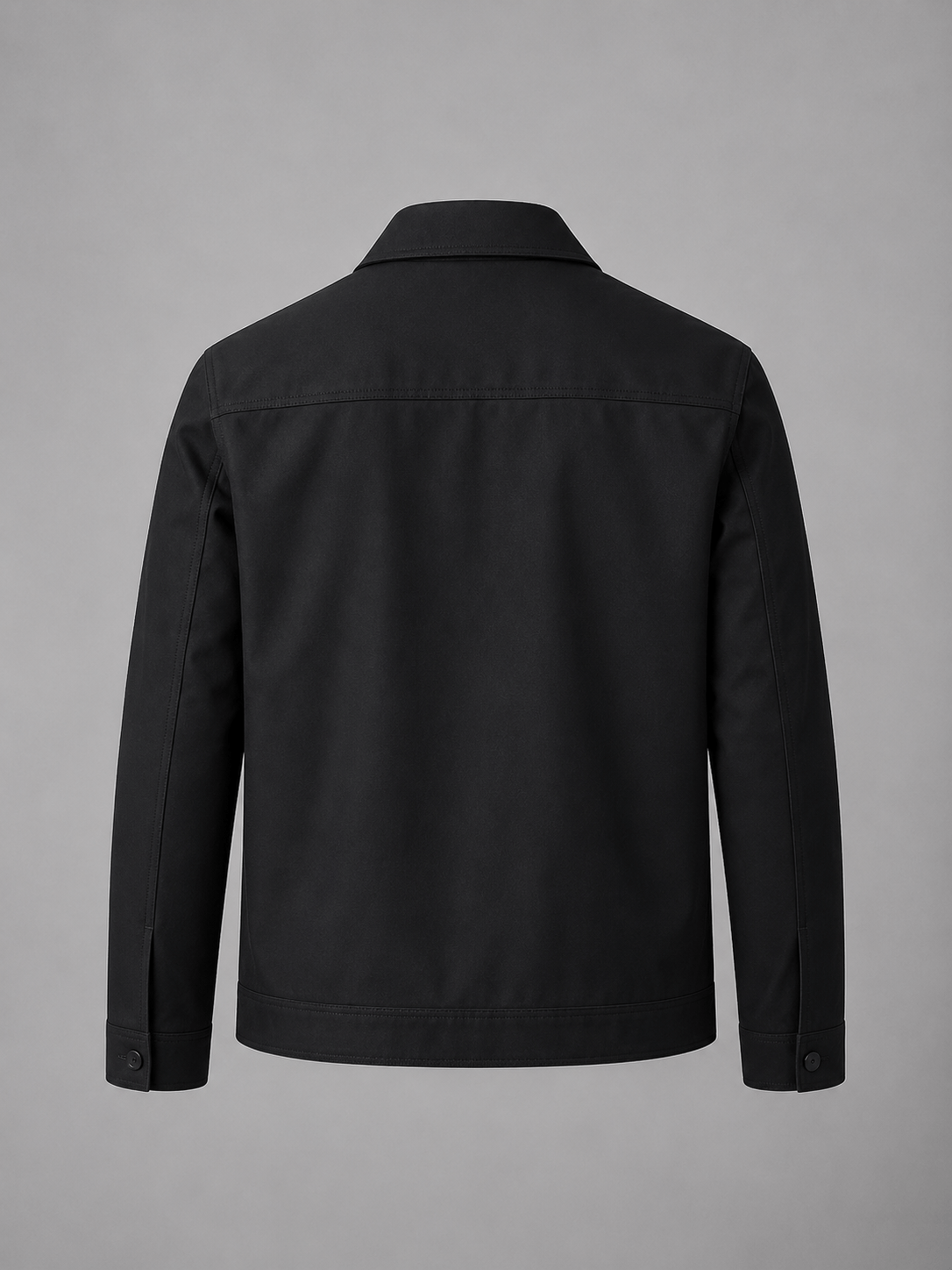 Lightweight Full Zip Mens Jacket with Checked Lining and Point Collar