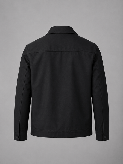 Lightweight Full Zip Mens Jacket with Checked Lining and Point Collar