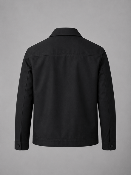 Lightweight Full Zip Mens Jacket with Checked Lining and Point Collar