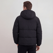 Polyester Hooded Puffer Jacket with Adjustable Hood for Men