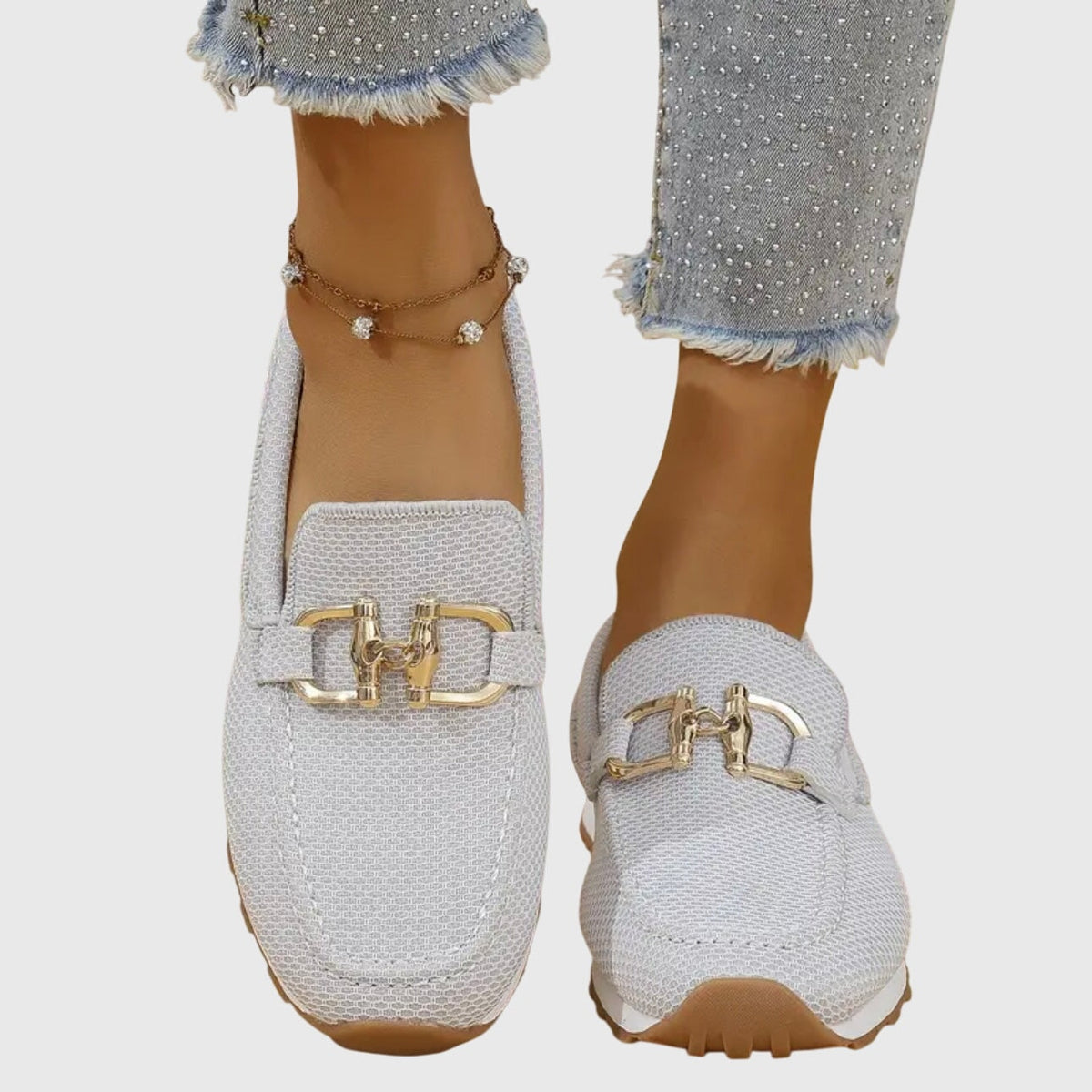 Lili Bit-Buckle Slip-On Sneakers with Orthopedic Cushioning for Women