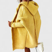 Rosalynne Oversized Hooded Women's Knitted Cardigan with Knee-Length Cut