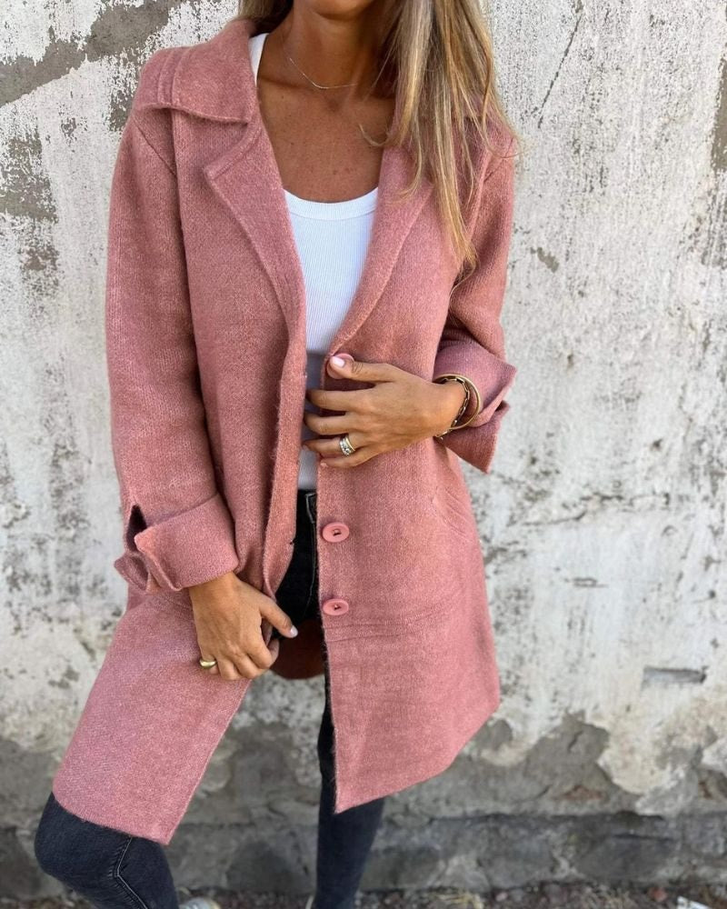 Cunégonde Oversized Notch-Lapel Winter Coat for Women