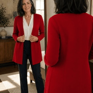 Linevalle Women's V-Neck Single-Button A-Line Tailored Blazer