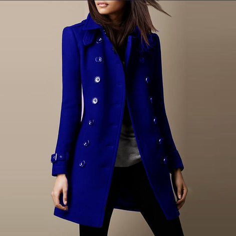 Janice Double-Breasted Mid-Length Winter Coat for Women