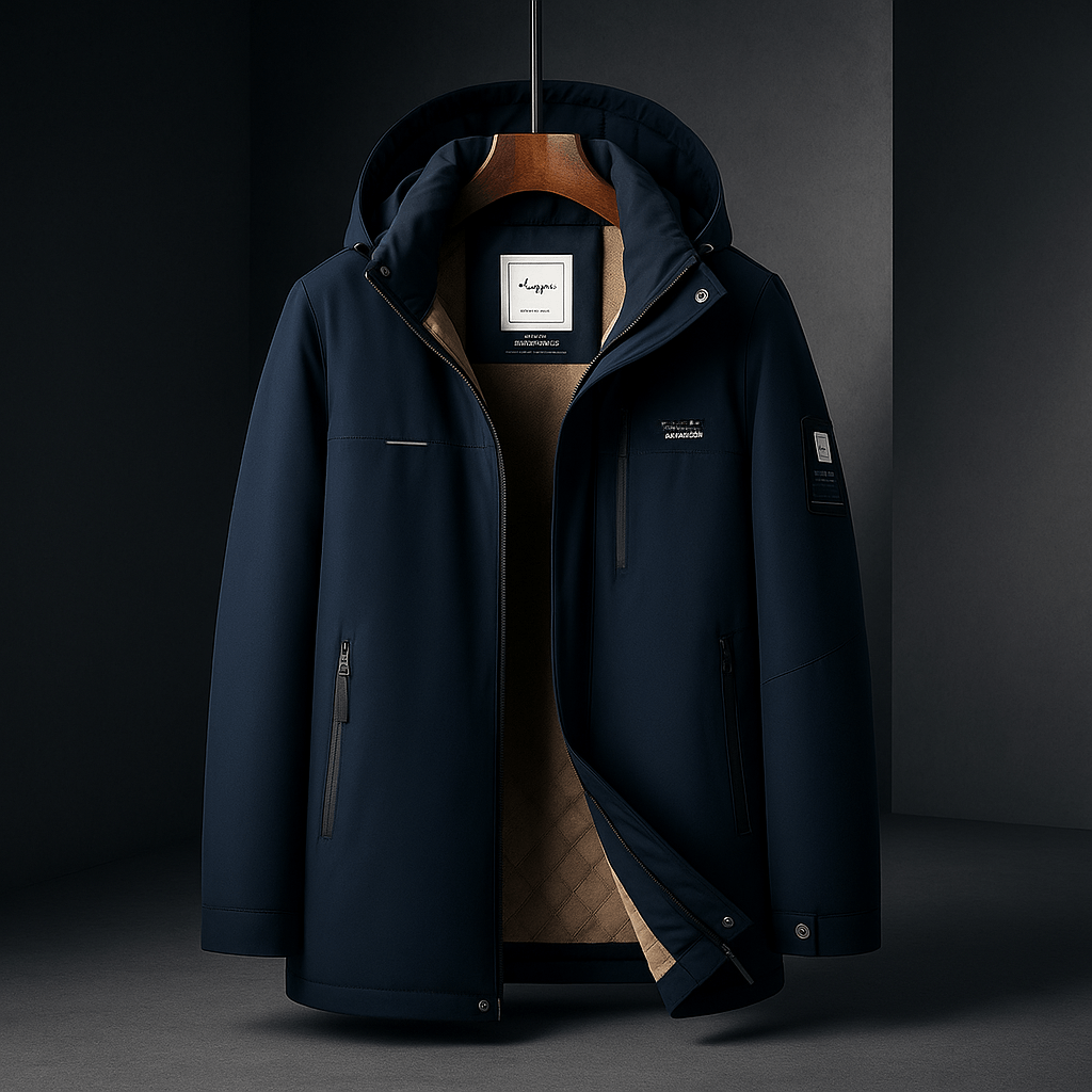 Hooded Mens Puffer Jacket with Insulated Warmth and Zip Pockets