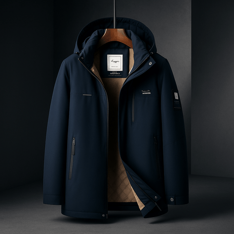 Hooded Mens Puffer Jacket with Insulated Warmth and Zip Pockets