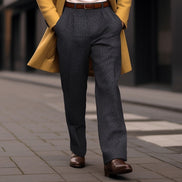 Men's Tailored Straight-Leg Trousers with Front Pockets