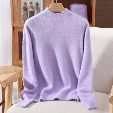 Soft Knitted Mock Neck Ladies Christmas Jumper for Women