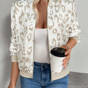 Nessa High-Neck Cropped Fluid Bomber Jacket for Women in Polyester