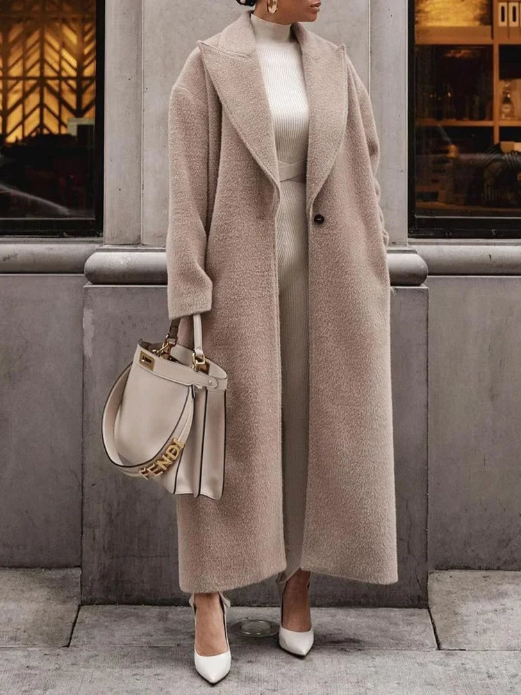 Christy Oversized Longline Wool Blend Coat for Women