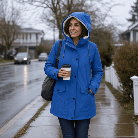 Plush-Lined Waterproof Hooded Parka Jacket for Women