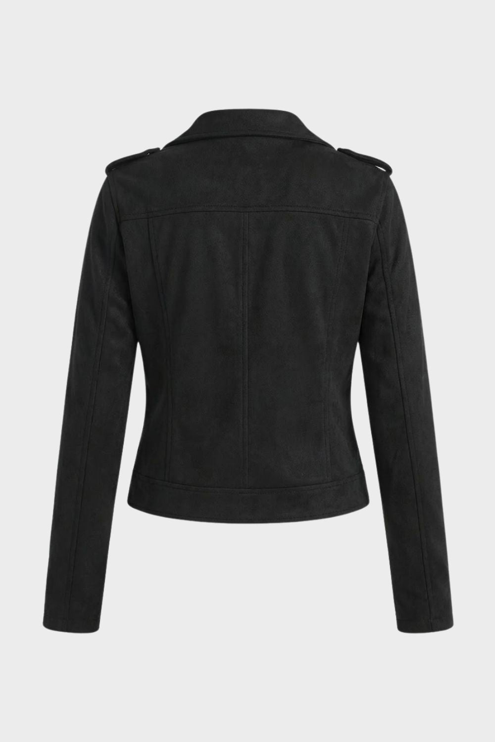 Saskia Faux Suede Biker Jacket with Asymmetrical Zip Detail