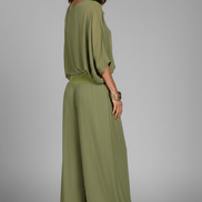 Natalie Chiffon Wide-Leg Women's Two-Piece Co-Ord Set with Draped Top