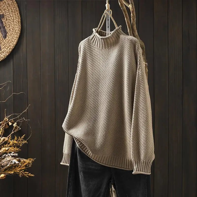 Filipa Mock-Neck Ribbed Women's Knit Jumper
