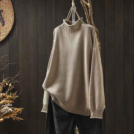 Filipa Mock-Neck Ribbed Women's Knit Jumper