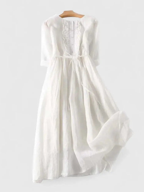Alice Ruffle Waist Tie Midi Dress with Autumn Dresses Charm