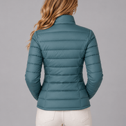 Women's Slim-Fit Quilted Puffer Jacket with Stand Collar