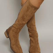 Women's Suede-Look Block Heel Knee-High Boots for Winter