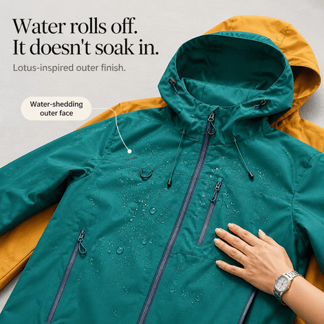 Vantrek Women's Hooded Rain Jacket with Vented Lining and Lotus-Effect Finish