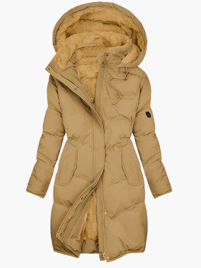 Emma Women's Faux Fur Hooded Long Puffer Winter Coat