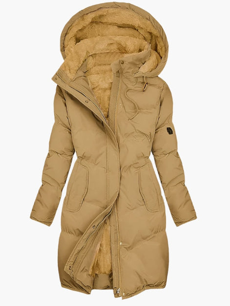 Emma Women's Faux Fur Hooded Long Puffer Winter Coat