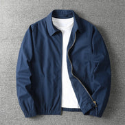Lightweight Cotton Blend Mens Jackets with Classic Zip Front