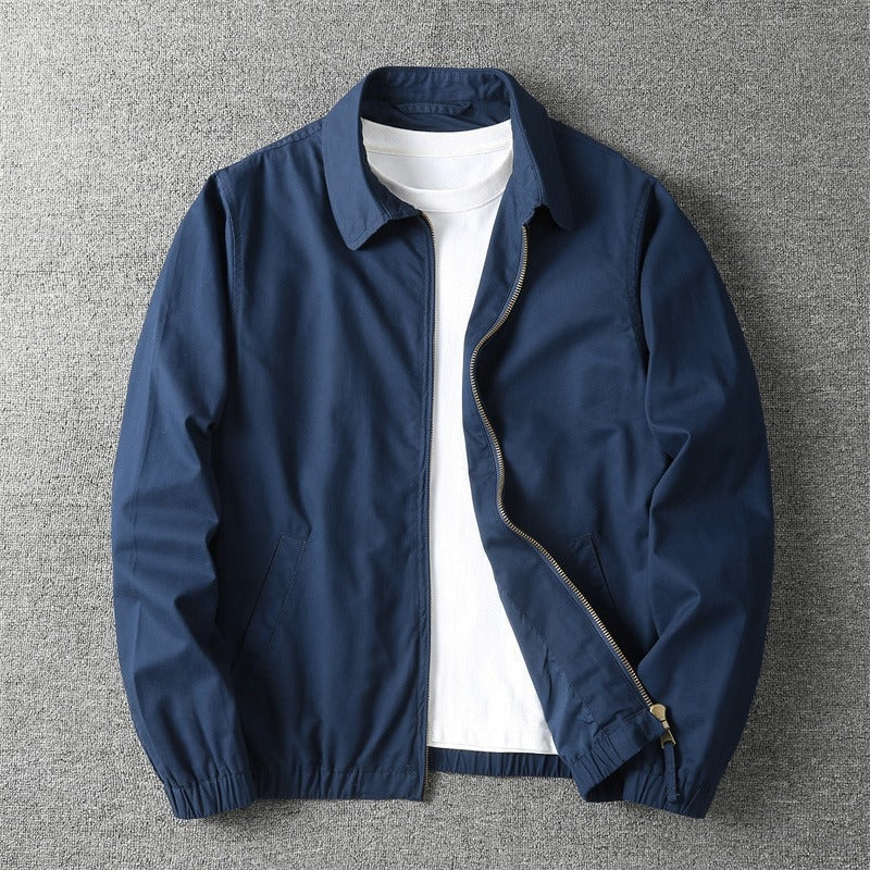 Lightweight Cotton Blend Mens Jackets with Classic Zip Front