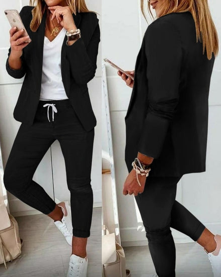 Women's Blazer and Jogger Two Piece Co Ord Set