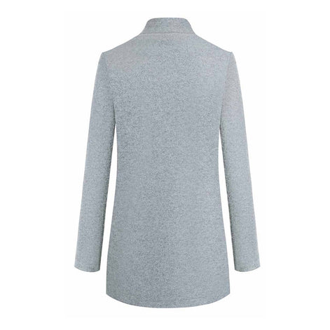 Leanne Collarless Long Wool Blend Winter Coats Women Open Front