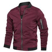 Men's Lightweight Bomber Jacket with Zip Pocket Sleeve Detail