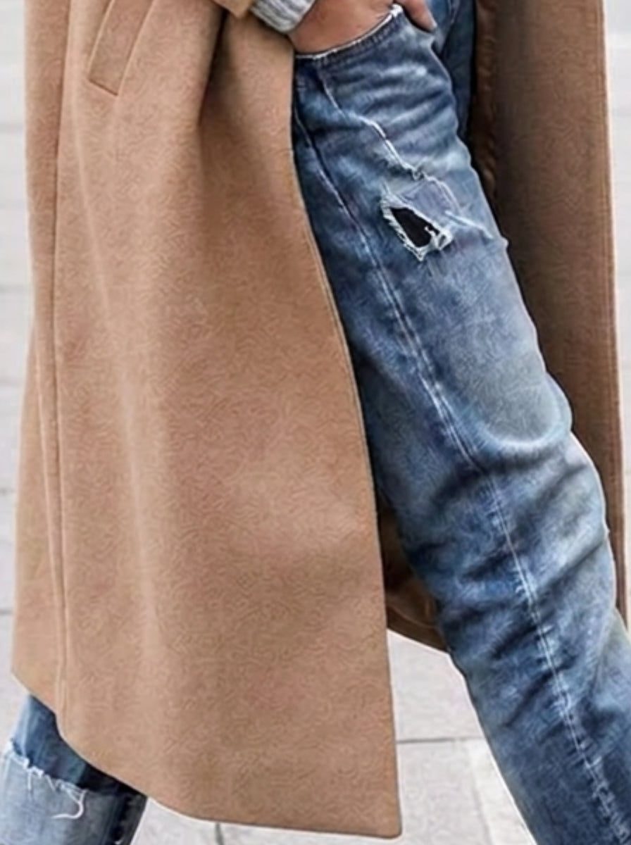Angelika Women's Oversized Longline Winter Coat with Lapel