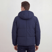 Hooded Puffer Jacket for Men with Adjustable Weatherproof Hood