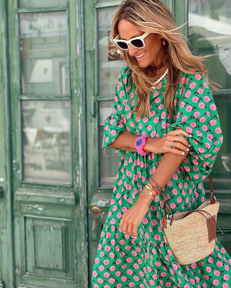 Arabella Floral Print Woven Maxi Dress for Christmas Party Occasions