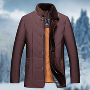 Victor Diamond Quilted Mens Puffer Jacket with Faux Fur Collar