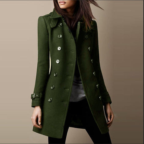 Janice Double-Breasted Mid-Length Winter Coat for Women