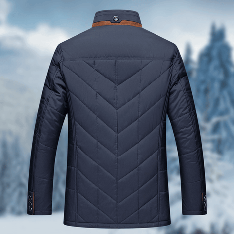 Victor Diamond Quilted Mens Puffer Jacket with Faux Fur Collar