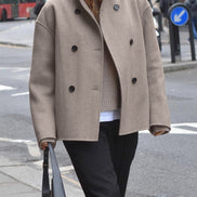 Charlene Double Breasted Wool Blend Pea Coat for Women