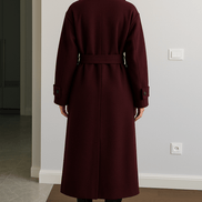 Belted Wrap Style Long Wool Blend Winter Coats for Women