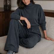 Women's Turtleneck Wide-Leg Trouser Co-Ord Set