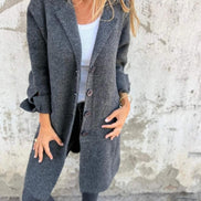Cunégonde Oversized Notch-Lapel Winter Coat for Women