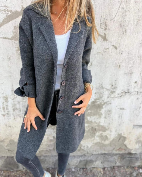 Cunégonde Oversized Notch-Lapel Winter Coat for Women