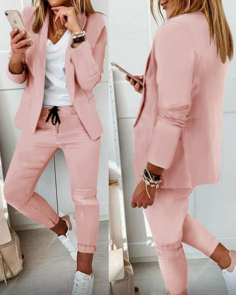 Women's Blazer and Jogger Two Piece Co Ord Set