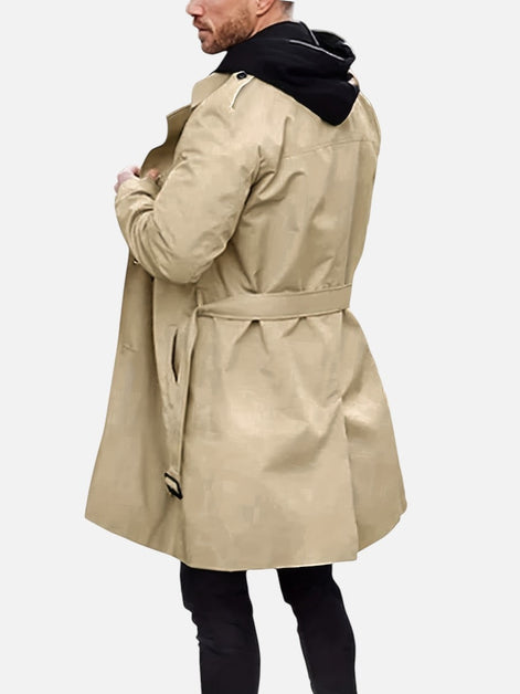 Double-Breasted Tailored Trench Style Mens Coats for Everyday Wear
