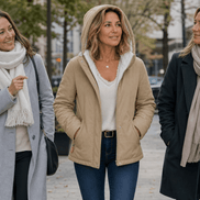 Women's Thickened Hooded Quilted Puffer Jacket with Sherpa Lining