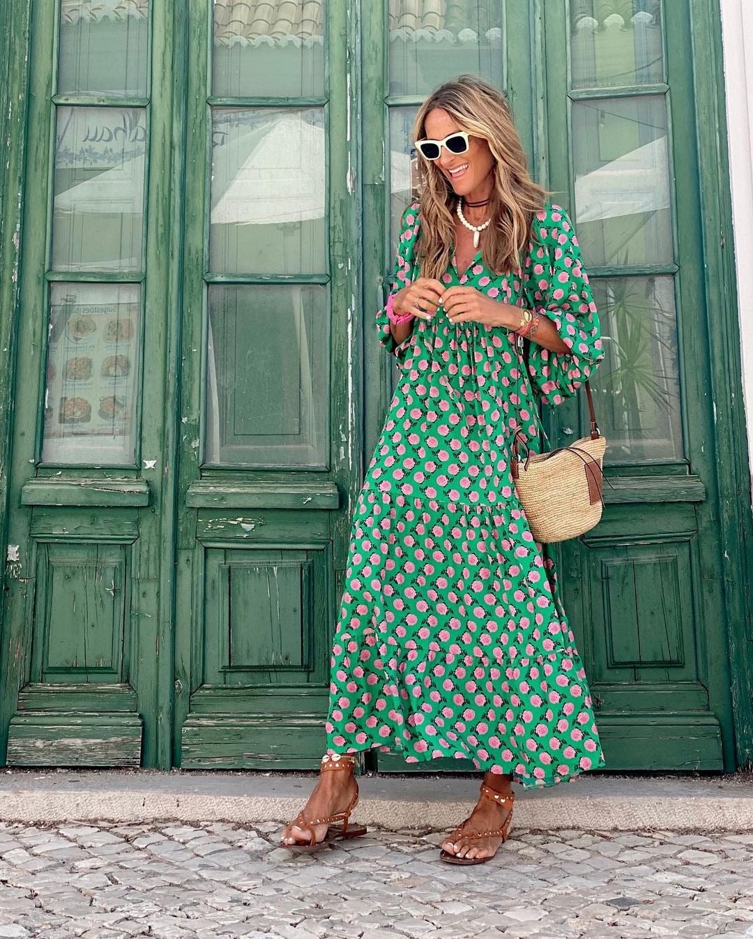 Arabella Floral Print Woven Maxi Dress for Christmas Party Occasions