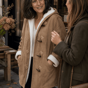 Women's Hooded Faux Suede Winter Coat with Plush Sherpa Lining