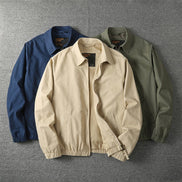 Lightweight Cotton Blend Mens Jackets with Classic Zip Front